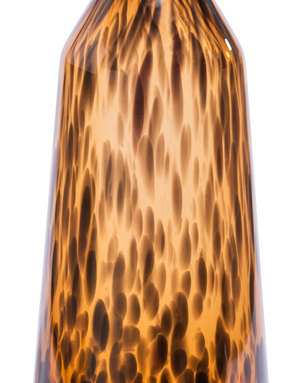 Tall Amber Leopard Print Glass Apothecary Bottle