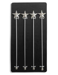 Set of 4 Nickel Star Drinks Stirrers