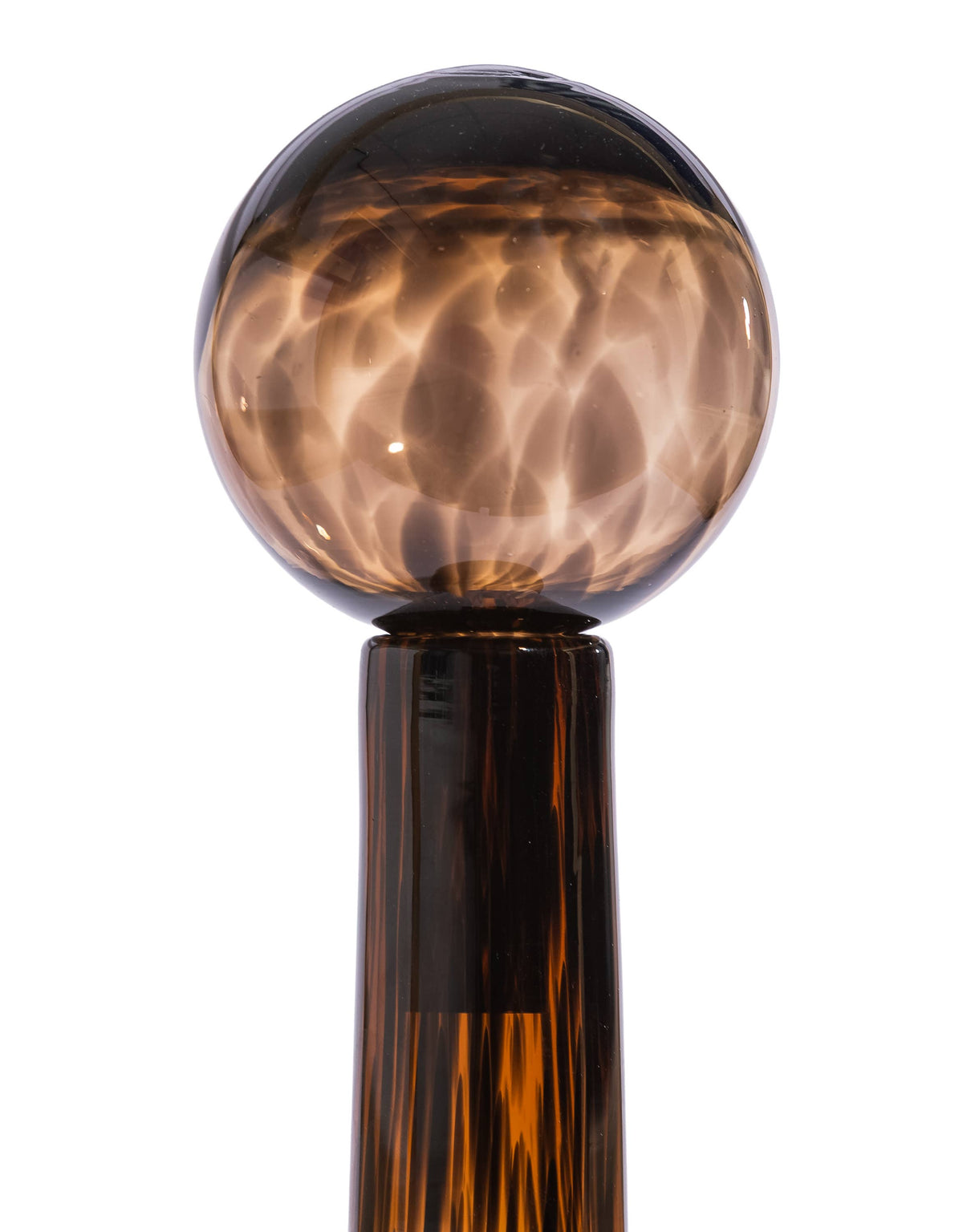 Tall Amber Leopard Print Glass Apothecary Bottle
