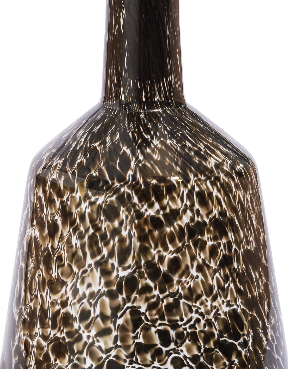 Large Wide Clear Leopard Print Glass Apothecary Bottle