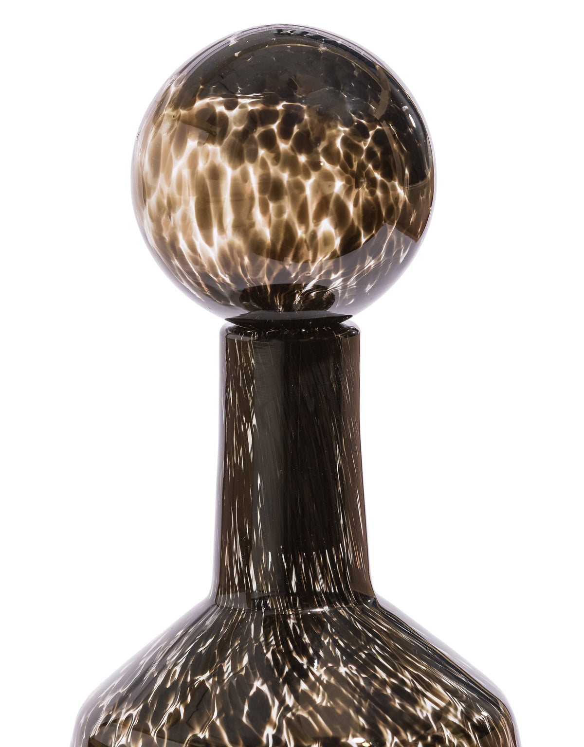 Large Wide Clear Leopard Print Glass Apothecary Bottle