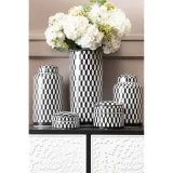 Black & White Chequered Ginger Jars