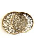 Dark Gold Zebra Patterned Decorative Trays