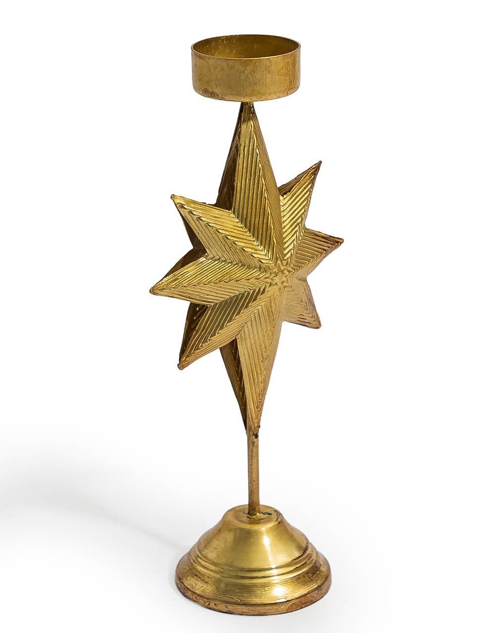 Gold Metal "North Star" Candle Holder (To Be Bought In Qtys