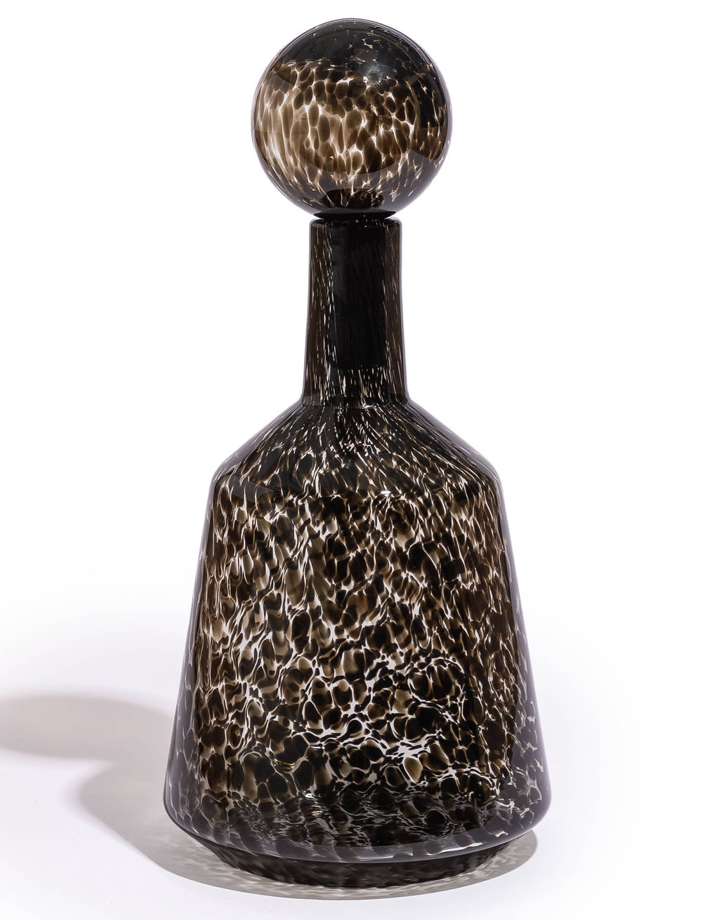 Large Wide Clear Leopard Print Glass Apothecary Bottle