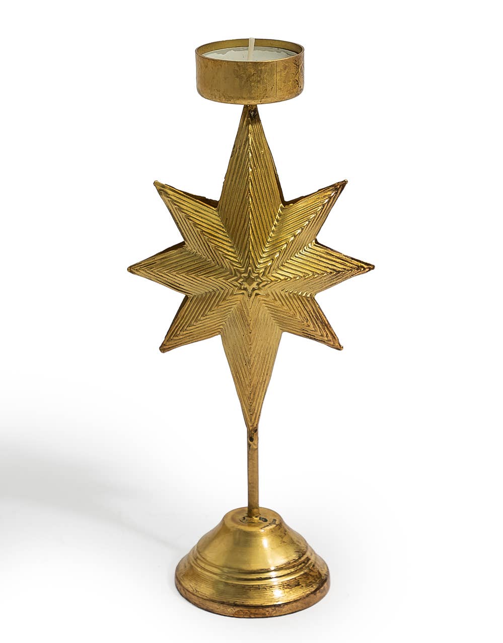 Gold Metal "North Star" Candle Holder (To Be Bought In Qtys