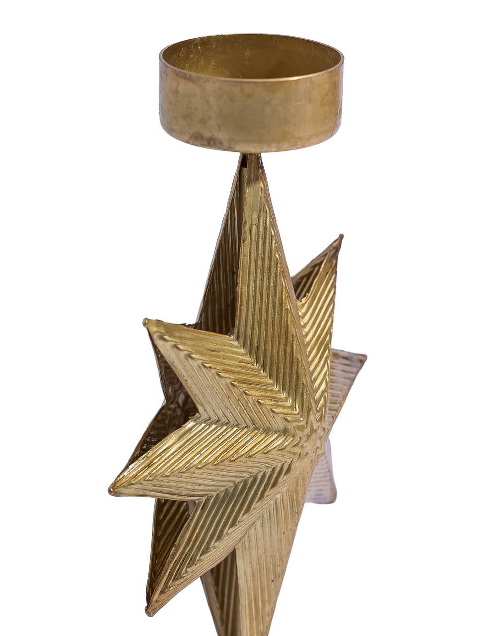 Gold Metal "North Star" Candle Holder (To Be Bought In Qtys