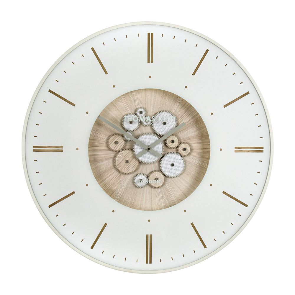 Thomas Kent White & Wood Moving Cog Clock RRP £235