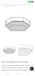 Xl Silver Mirrored Decorative Tray