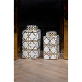 Kya Gold & White Geo Ceramic Ginger Jar