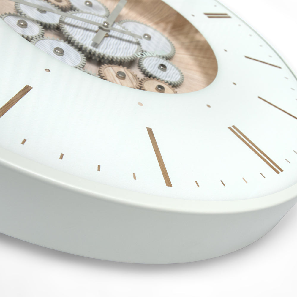 Thomas Kent White & Wood Moving Cog Clock RRP £235