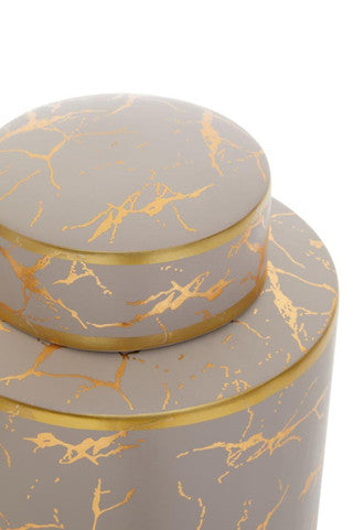 Marble Gold & Taupe Ginger Jars