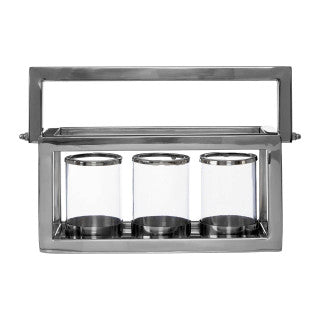 Silver 3 Shard Lantern Centrepiece