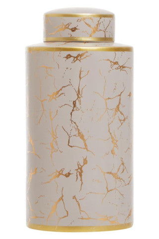 Marble Gold & Taupe Ginger Jars