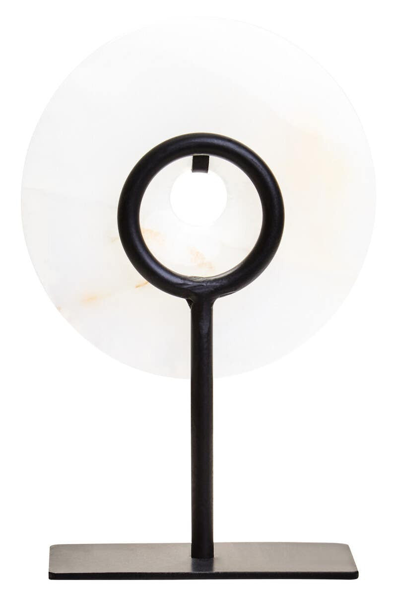 Oleena Extra Small Round Dia 15cm Onyx Disc Sculpture