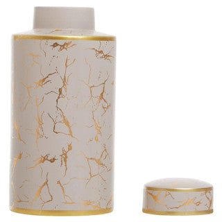 Marble Gold & Taupe Ginger Jars