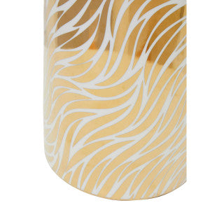Doria Gold & White Zebra Pattern Ginger Jar