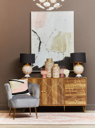 Marble Gold & Taupe Ginger Jars