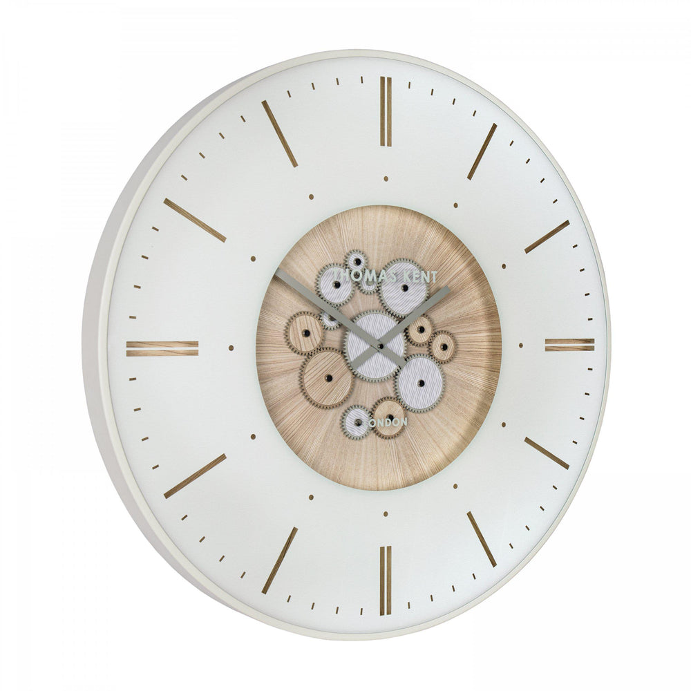 Thomas Kent White & Wood Moving Cog Clock RRP £235