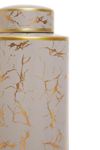Marble Gold & Taupe Ginger Jars