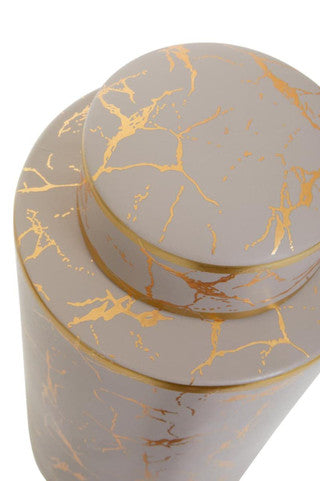 Marble Gold & Taupe Ginger Jars